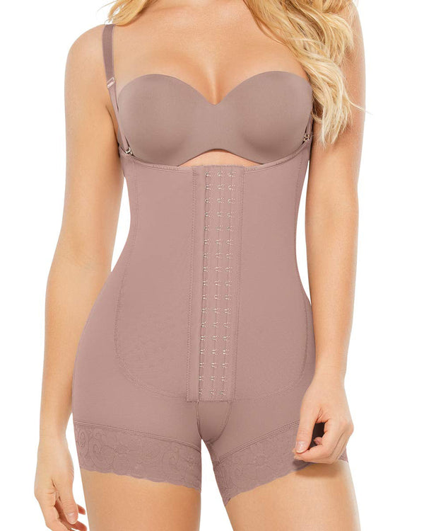 Open Bust Tummy Control Shapewear For Women Postpartum Body Shaper Post Liposuction Bodysuit Hook and Eye Weight Loss High Waist Flatten Abdomen Fajas