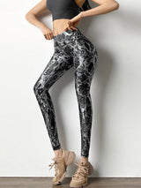 Female High Waist Bronzed Snakeskin Leggings