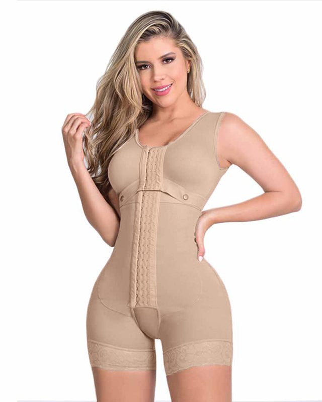 High Compression Shapewear With Hook And Eye Front Closure shaper Adjustable Bra Slimming Bodysuit