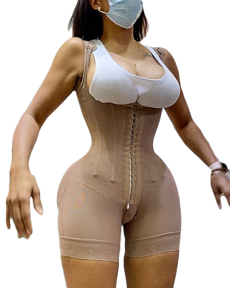 Women's Shapewear HOOK AND EYE CLOSURE Tummy Control Adjustable Crotch Open Bust Bodysuit