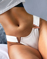 Female V Letter Solid Color Underwear