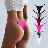 Female Metal Animal Print T-back Underwear