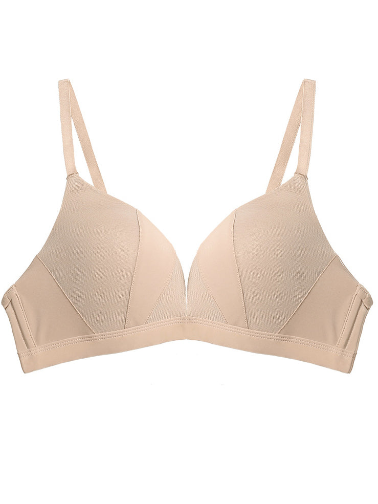 French Simple Deep V Seamless Bra