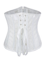 Women's Lacing Corset Top Satin Boned Overbust Body Shaper Bustier