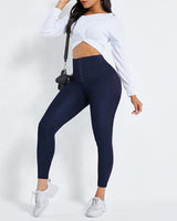 HOOKS 3 ROW High Waist Fitness Corset Leggings