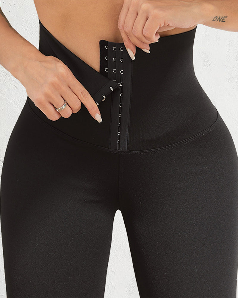 HOOKS 3 ROW High Waist Fitness Corset Leggings