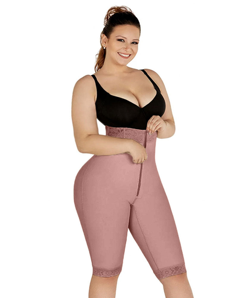 Double Compression High-Waisted Butt Lifting Shorts Knee Short And Lift Buttoks