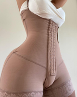 Tight Waist Slimming Corset Butt-Lifting Open Bust Tummy Control Shapewear Eye N Hook Bodysuit Open Crotch