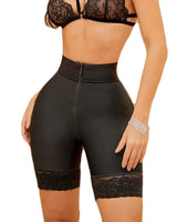 Double Compression Butt Lifter Zipper Shorts High Waisted Butt Pads Seamless Hip Enhancer