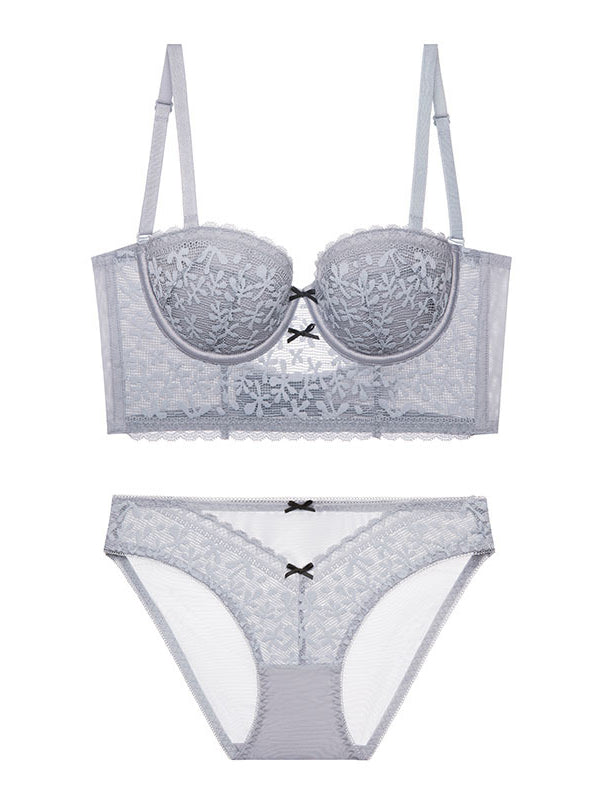 Thin French Lace Push Up Bra Set