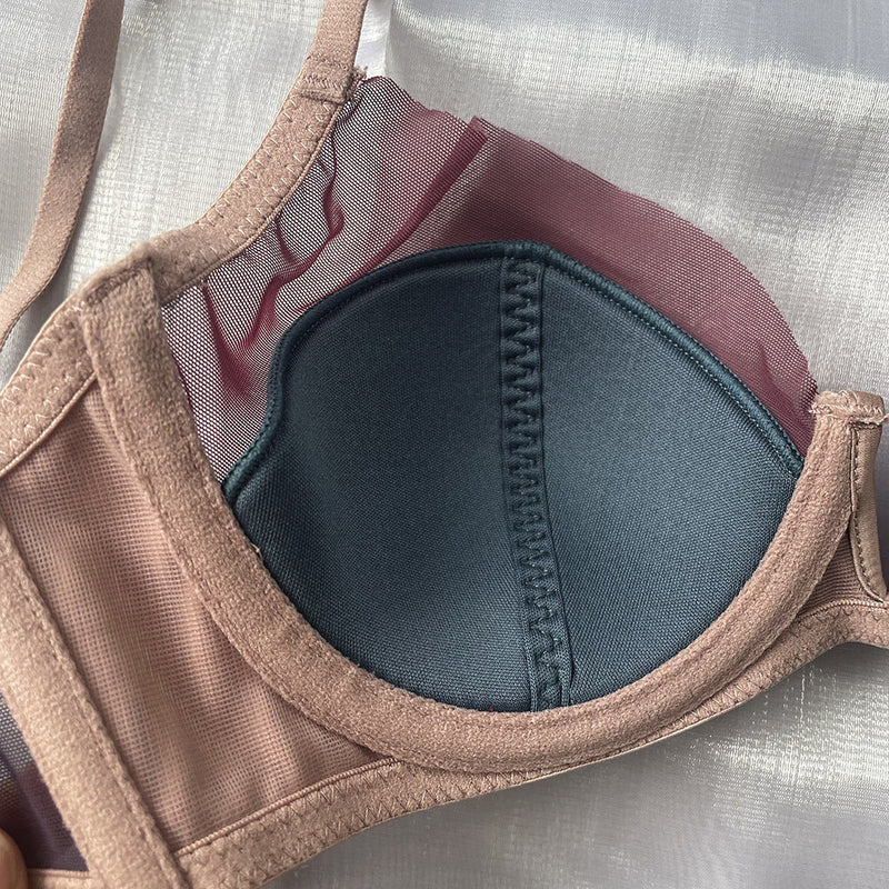 V mesh sexy bra underwear set