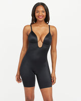 Suit Your Fancy Plunge Low-Back Mid-Thigh Bodysuit