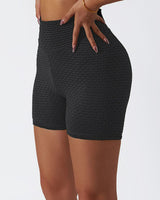 Textured High-Rise Biker Shorts