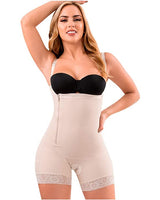 Women's Shapewear Side Zipper Tummy Control Hip Lift Lace Ajustable Shoulder Strap Bodysuit Butt LiFter