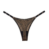 Female Metal Animal Print T-back Underwear