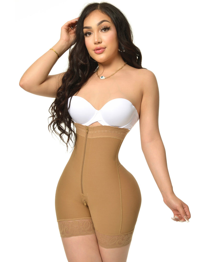 Fajas Compression Shapewear Open Bust Tummy Control with Zipper