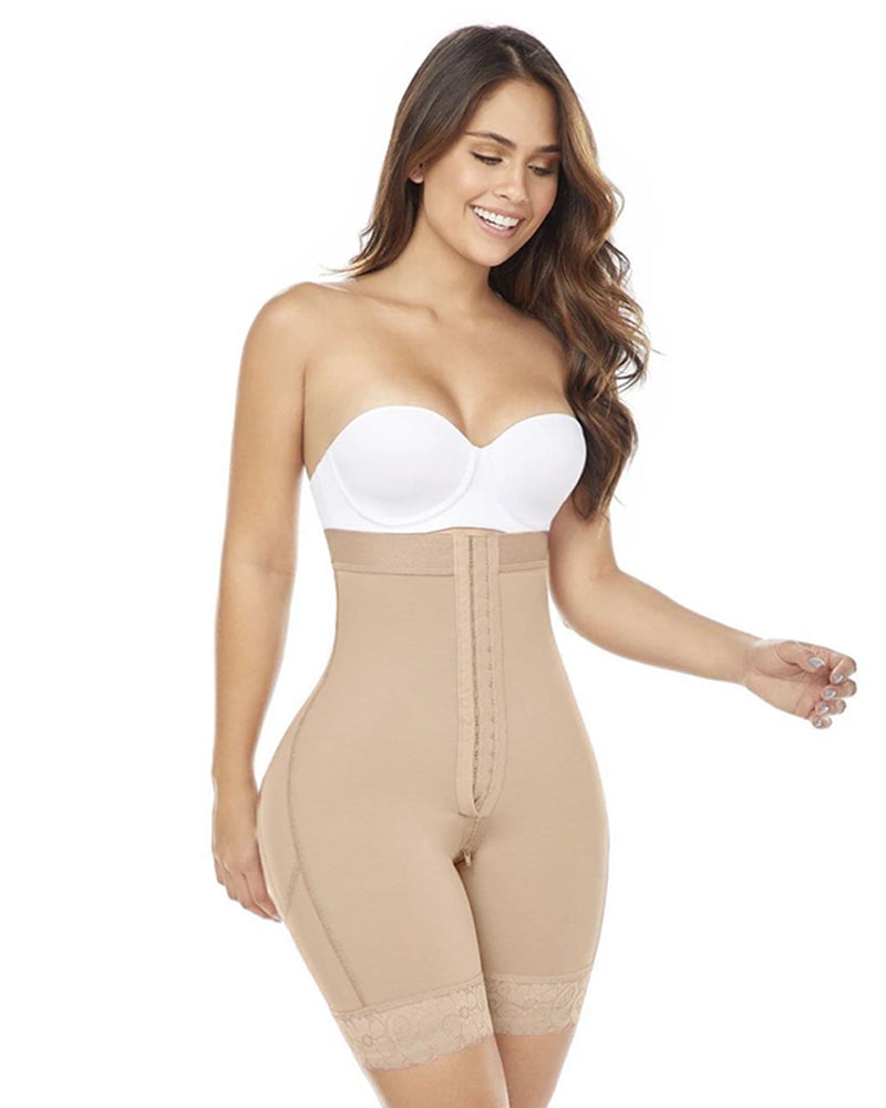 High Waist Tummy Control Adjustable Front Closure Shorts