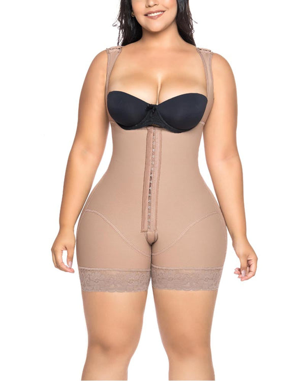 Women's Shapewear HOOK AND EYE CLOSURE Tummy Control Adjustable Crotch Open Bust Bodysuit