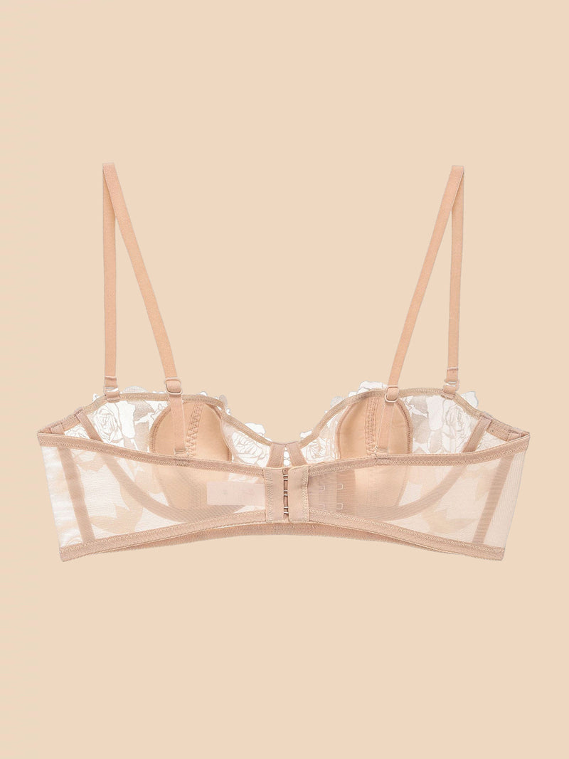 Rose Embroidered Bra Underwear Set