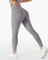 Ribbed hip lift high waist belly peach stretch yoga pants