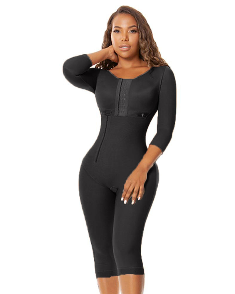 Post-surgical Use Women Body Shaper Smart Compression Fabrics Long GirdleTo the Knee