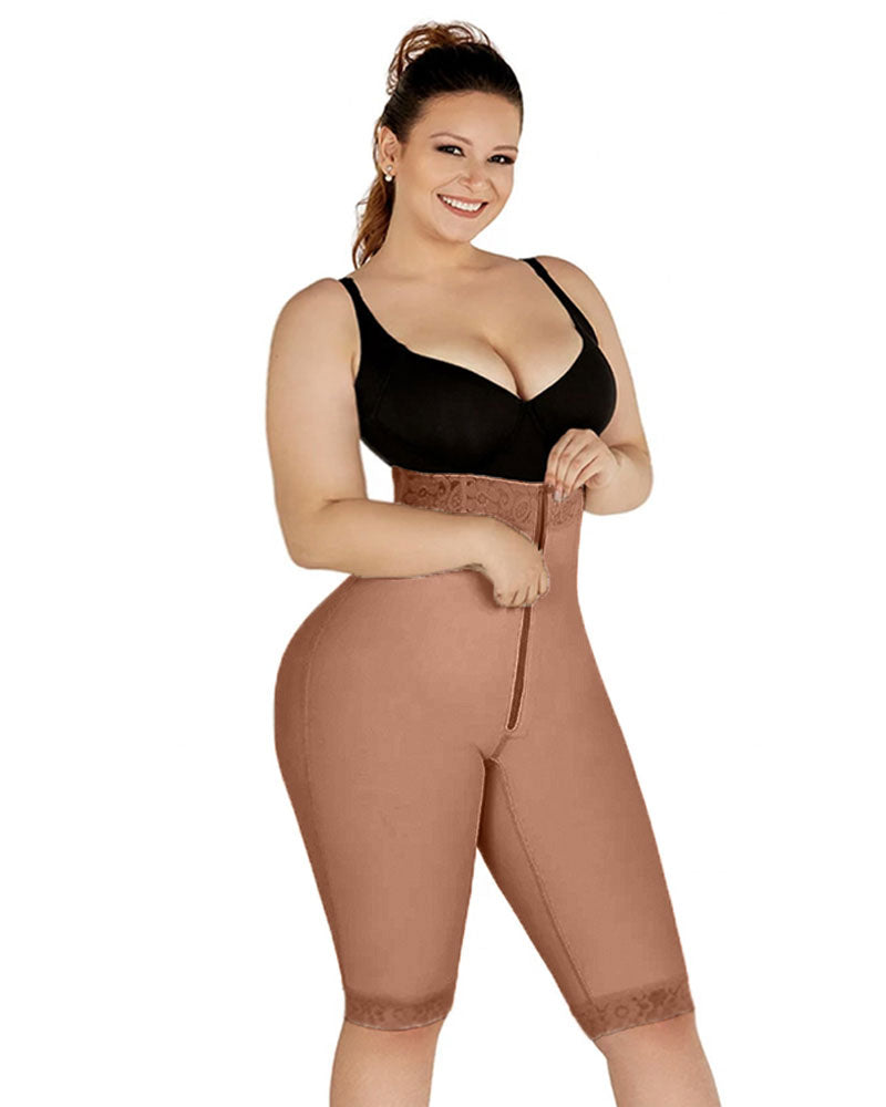 Double Compression High-Waisted Butt Lifting Shorts Knee Short And Lift Buttoks