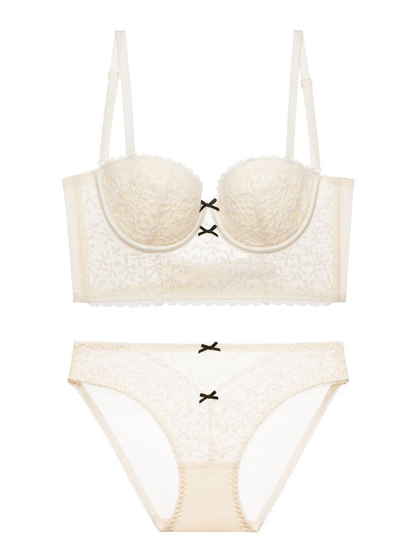 Thin French Lace Push Up Bra Set