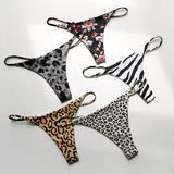 Female Leopard Print T-back Thong