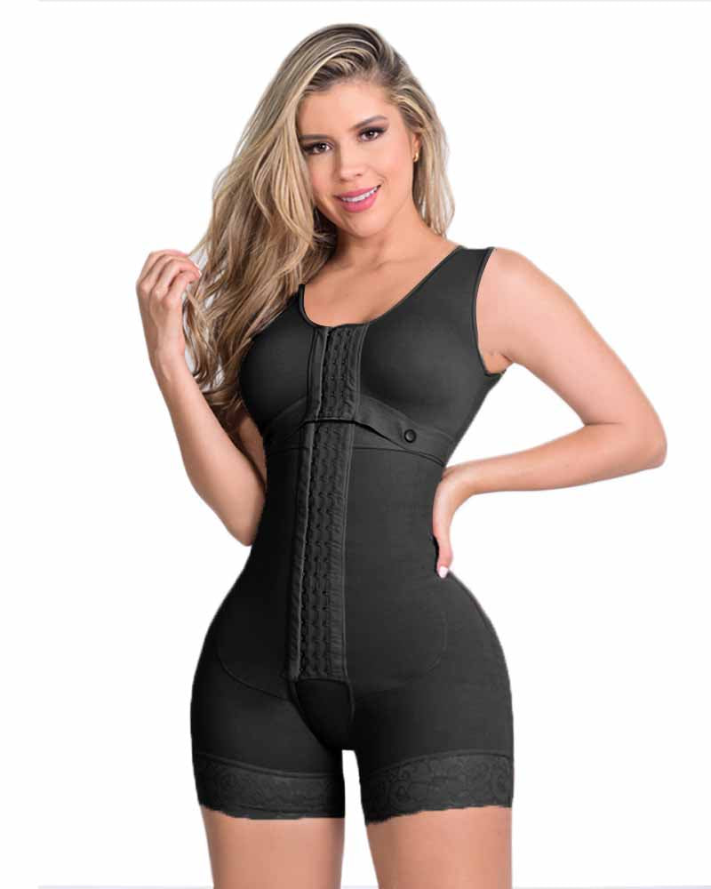 High Compression Shapewear With Hook And Eye Front Closure shaper Adjustable Bra Slimming Bodysuit