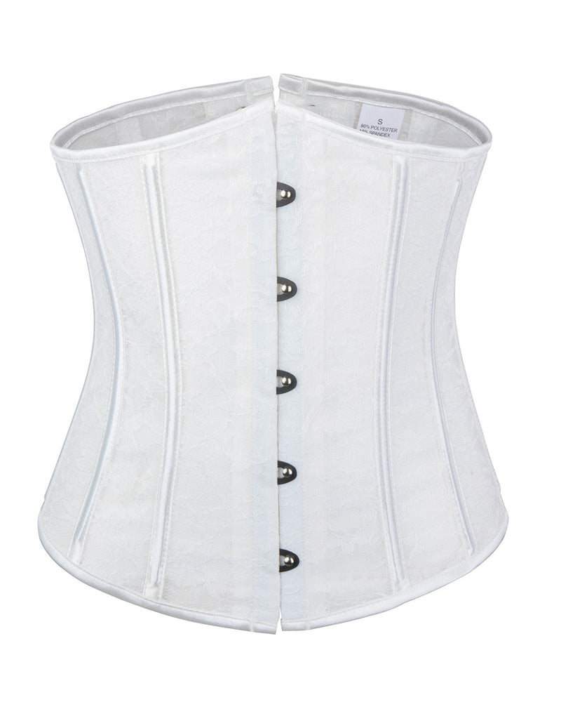 Women's Lacing Corset Top Satin Boned Overbust Body Shaper Bustier