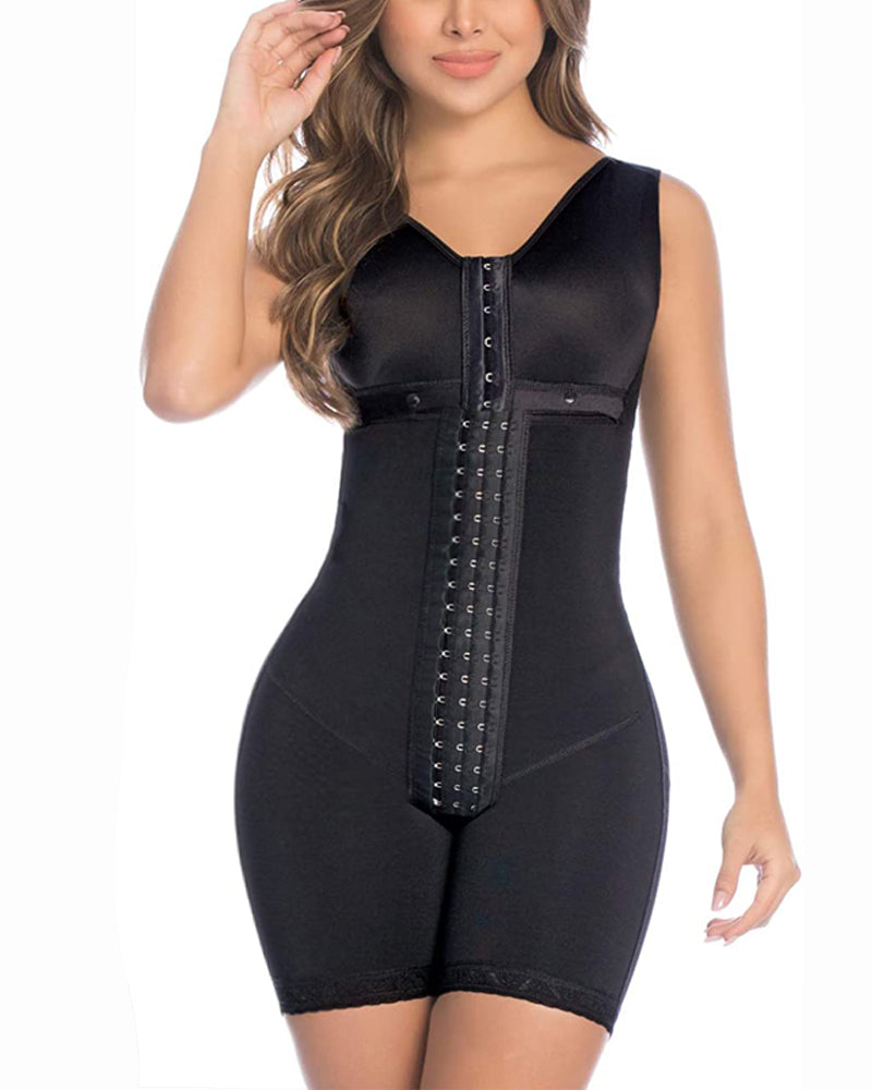 High Double Compression Garment Abdomen Control Hook And Eye Closure Tummy  Control Adjustable Bodysuit