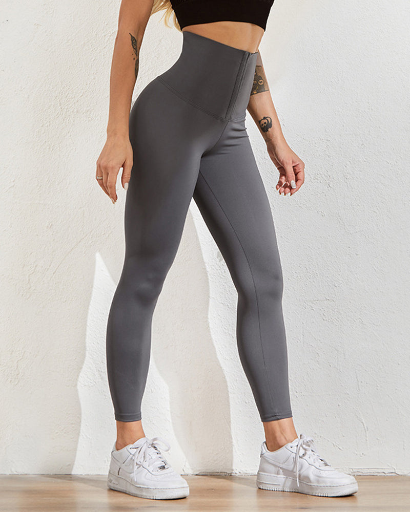 HOOKS 3 ROW High Waist Fitness Corset Leggings