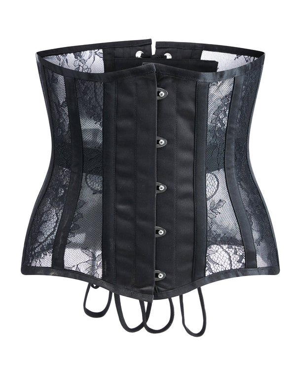 Double Heavy Spiral Steel Boned Underbust Waist Cincher Corset