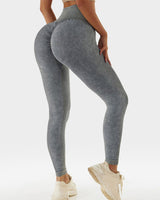 Acid Wash High Waist Sports Leggings