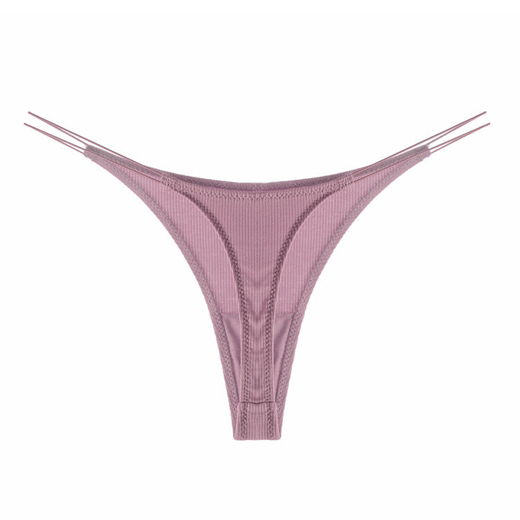 Female Breathable Double Strapes One-piece Thong