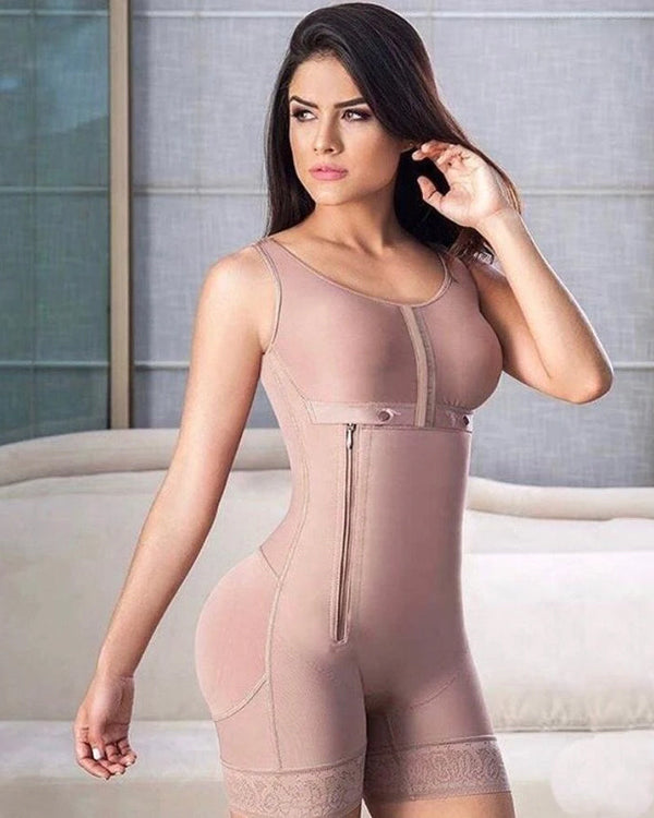 Bodysuit Bodyshaper For Women Side Zipper Adjustable Breast Support Tummy Control Shaperwear