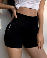 High Waist Abdomen Hip Raise Elastic Running Shorts