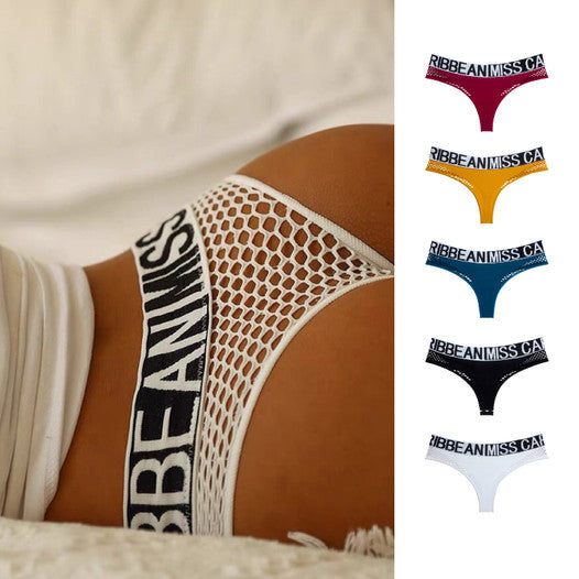 Female Letter Print Net Underwear