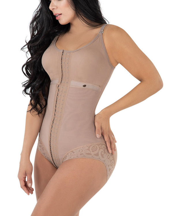 High Compression Shapewear With Hook Shaper Adjustable Bra Slimming Bodysuit