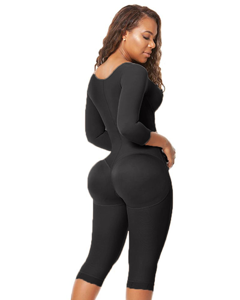 Post-surgical Use Women Body Shaper Smart Compression Fabrics Long GirdleTo the Knee