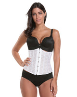 Women's Lacing Corset Top Satin Boned Overbust Body Shaper Bustier