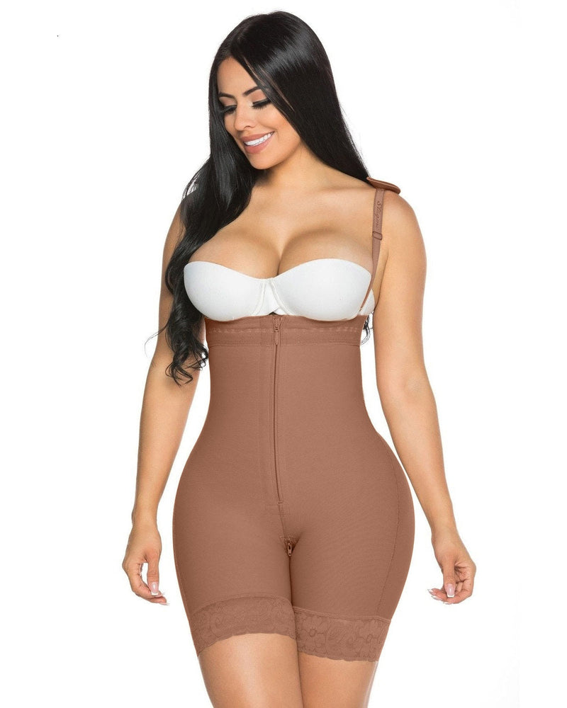 Fajas Compression Shapewear Open Bust Tummy Control with Zipper