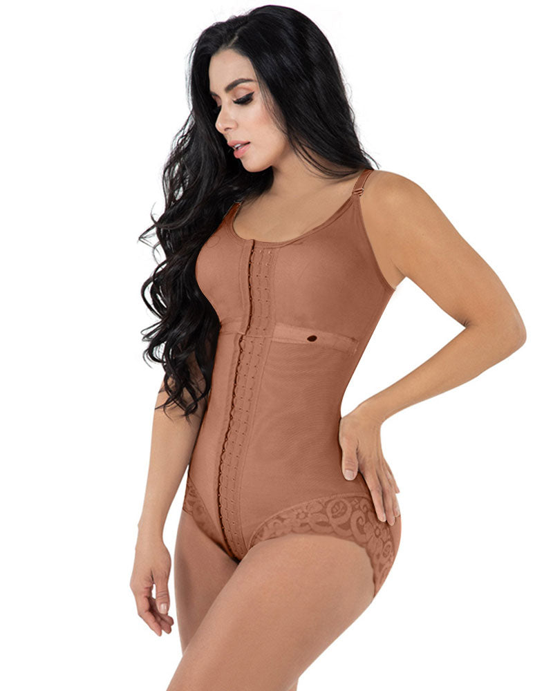 High Compression Shapewear With Hook Shaper Adjustable Bra Slimming Bodysuit